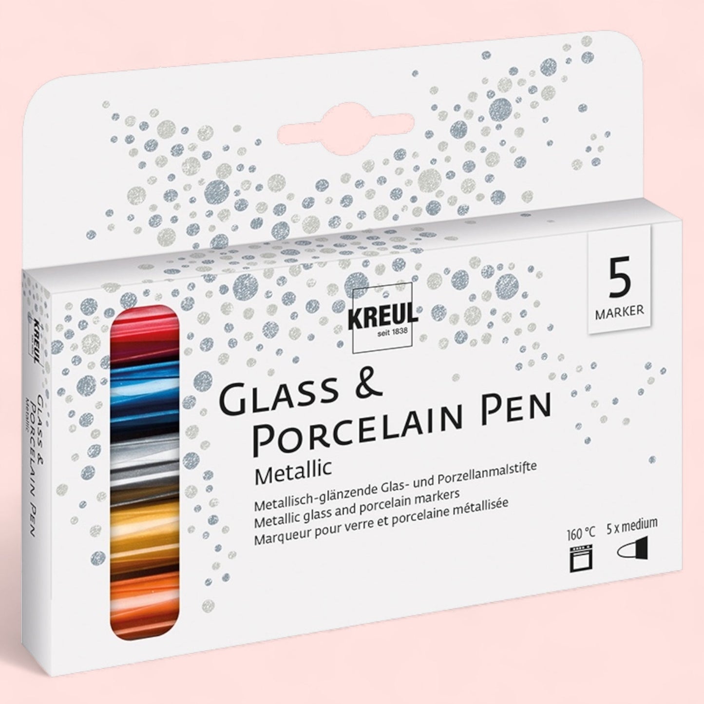 Kreul Glass & Porzellan 5er-Pack Metalic