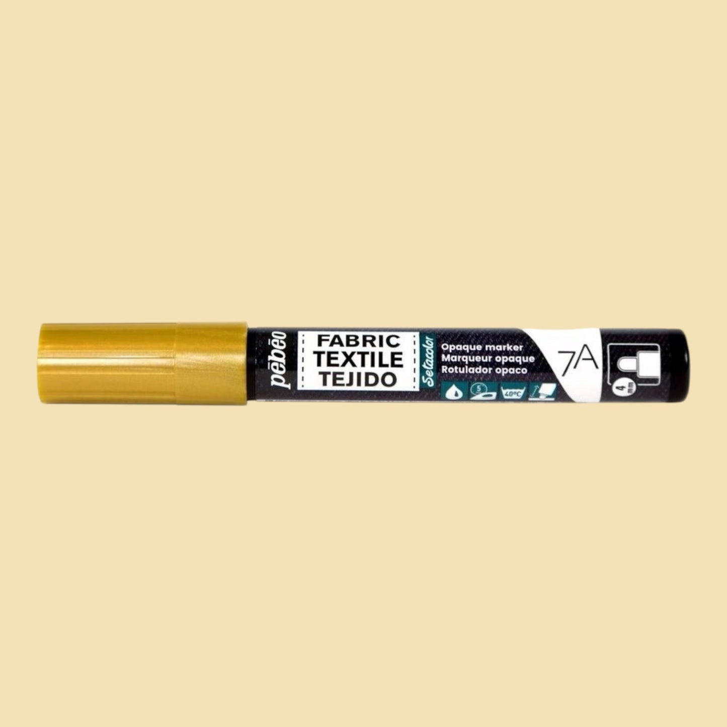 Pébéo Textil 7A Marker Opak – 4 mm Rundspitze , Gold