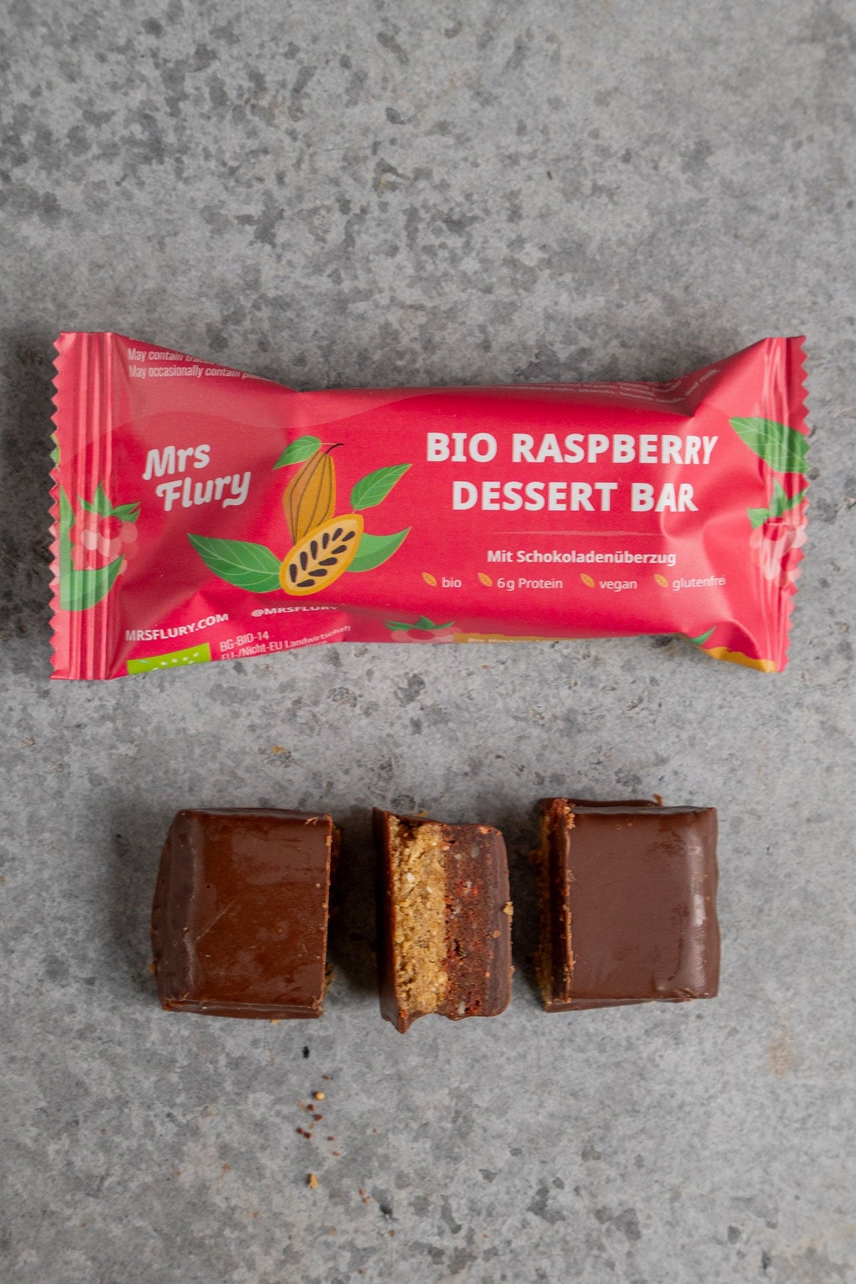 Bio Raspberry Dessert Bar 50 g fruchtig, schokoladig, vegan & natürlich gut