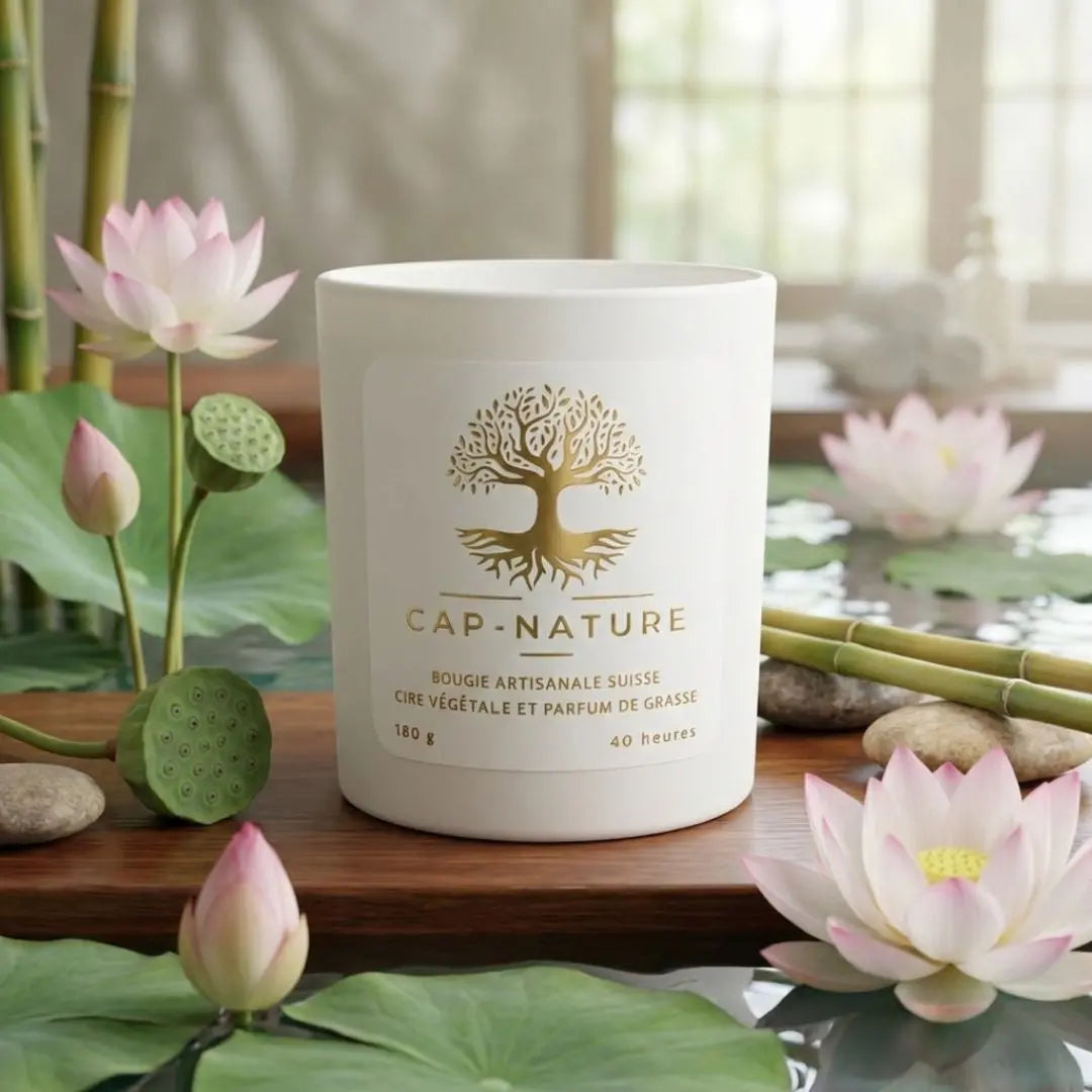 Bougie parfumée Fleur de Lotus – Pureté florale & sérénité intérieure