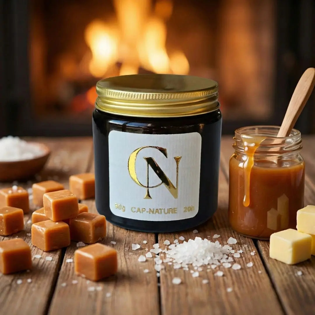 Bougie apothicaire Caramel Beurre Salé – Gourmandise réconfortante & douceur absolue