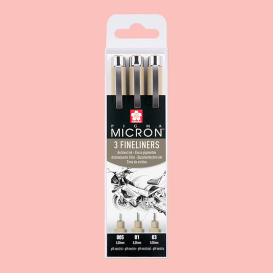 Sakura Pigma Micron Fineliner Set, 3 Stück