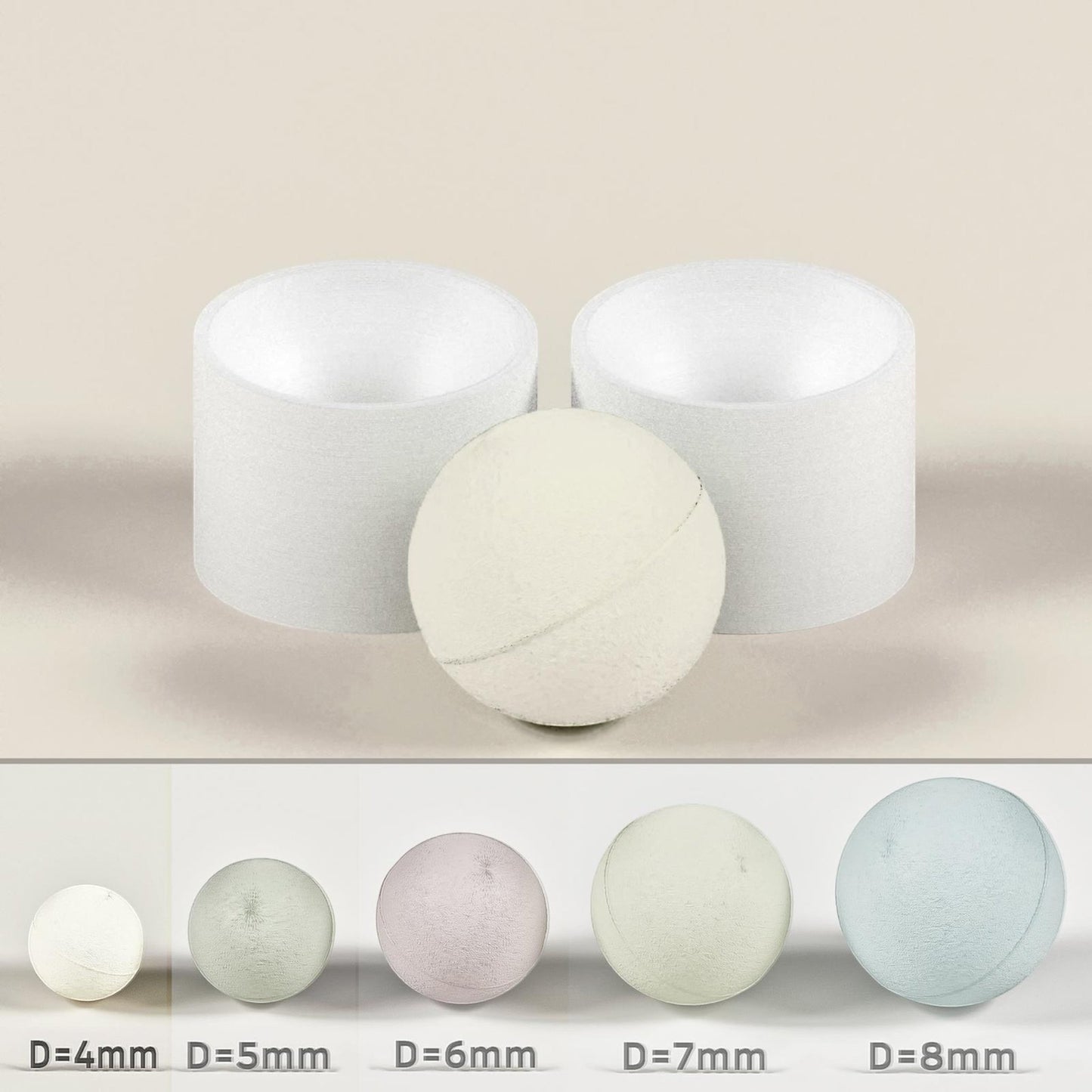 Goleo Handformen für Badebomben – Rund, 5 Größen (Ø 4–8cm)