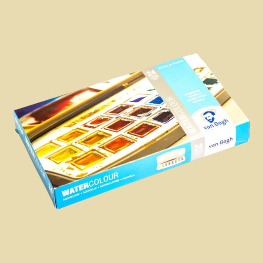 Van Gogh Koffer-Set aus Kunststoff mit 24 Farben 1/2 Näpfchen