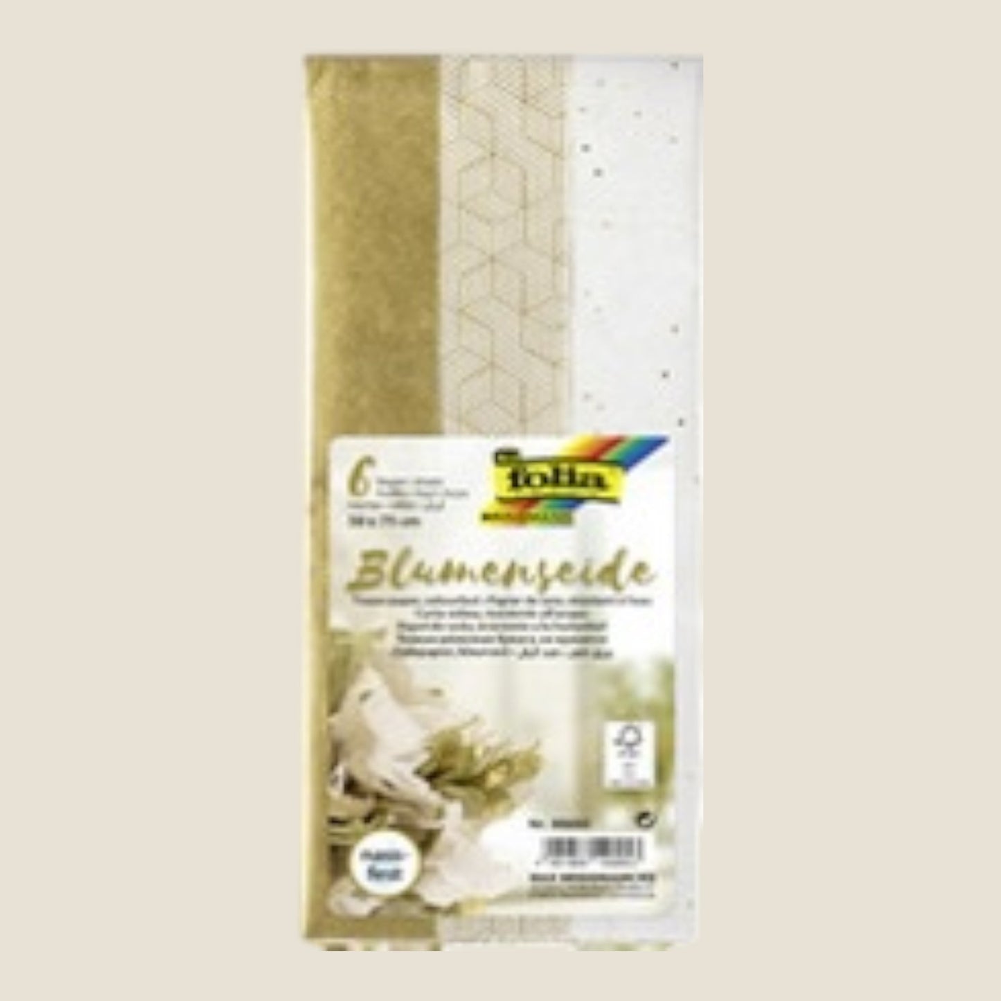Folia Seidenpapier Mix Gold 50x75 cm – 6 Bögen