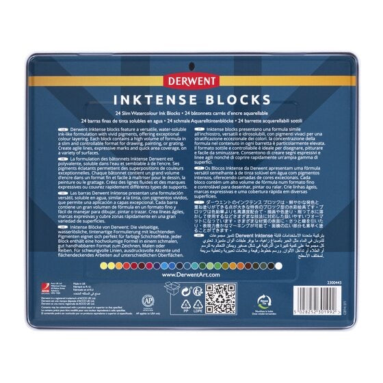 Derwent Inktense Blocks Aquarellblöcke – 24 Stück