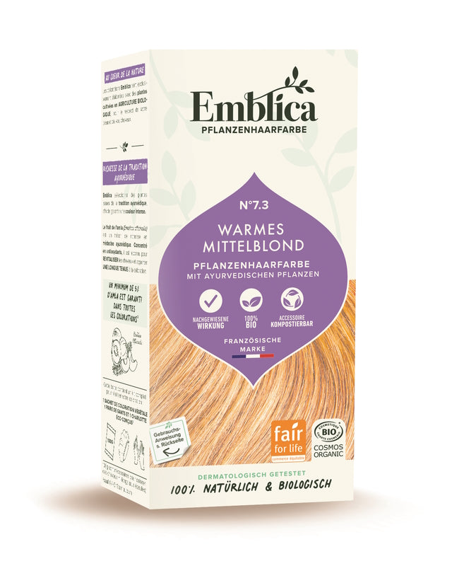 Emblica - Warm Medium Blonde Hair Color - Natural Shine 🌿✨