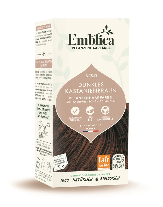 Emblica - No. 3.0 Dark Chestnut Brown - Ayurvedic Hair Color 🌿✨
