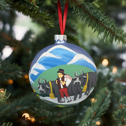 Weihnachtskugeln Alpabzug Hellblau