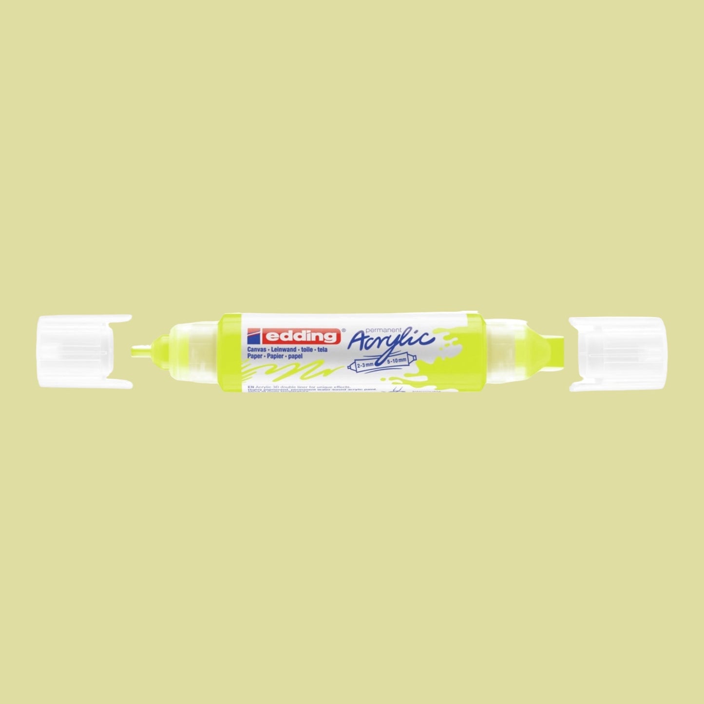 Edding 5400 Acryl 3D Double Liner neongelb 065 , Tubenspitze 2-3 mm . 5-10 mm