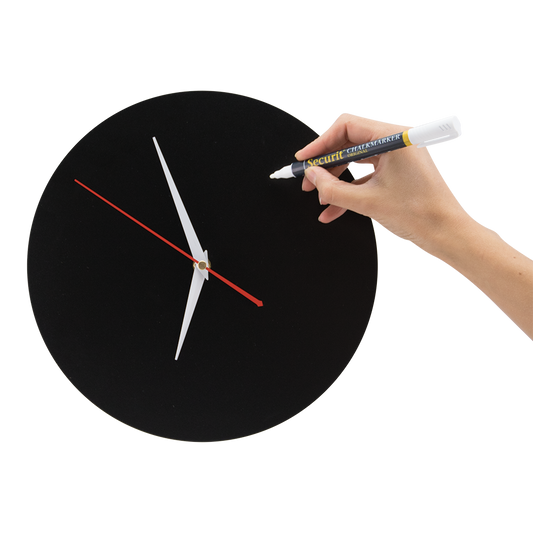 Securit® Wandkreidetafel Silhouette Uhr, 27x27cm