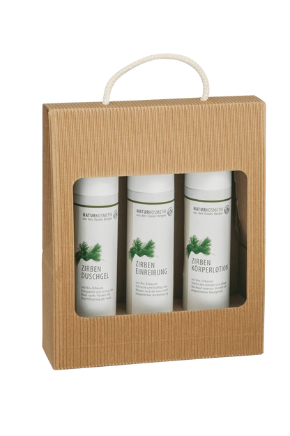 Brüder Unterweger Zirben Pflegepaket – Naturkosmetik mit Bio-Zirbenöl zur entspannenden & pflegenden Anwendung für Körper & Sinne