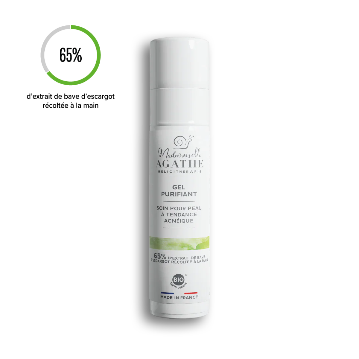 Gel purifiant à bave d'escargot - soin purifiant & anti-boutons - 50ml - Mademoiselle Agathe