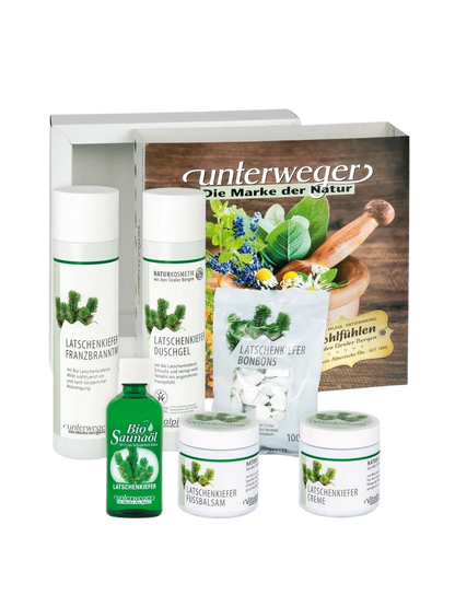 Unterweger Latschenkiefer Geschenkbox – Naturkosmetik-Set mit ätherischem Latschenkieferöl zur belebenden Pflege & Erfrischung