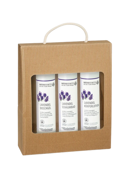 Unterweger Lavendel Geschenkbox – Naturkosmetik mit ätherischem Lavendelöl für entspannende Pflege & beruhigenden Duft