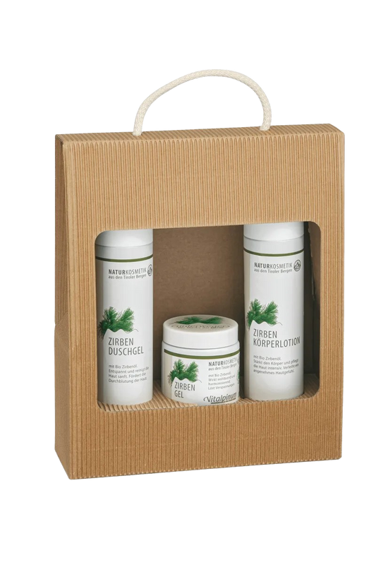 Brüder Unterweger Zirben Pflegeset – Naturkosmetik mit Bio-Zirbenöl zur ganzheitlichen Pflege & Entspannung für Körper & Sinne