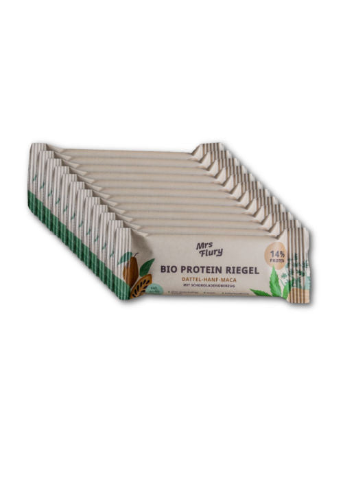 Bio Protein Riegel Hanf Maca Box mit 12 Riegel