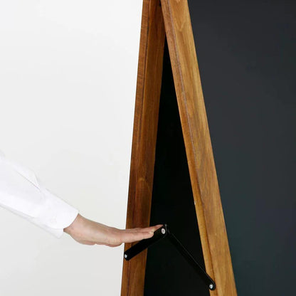 Holz Kundenstopper 145x67cm, Magnetisch, Dunkelbraun, Outdoor