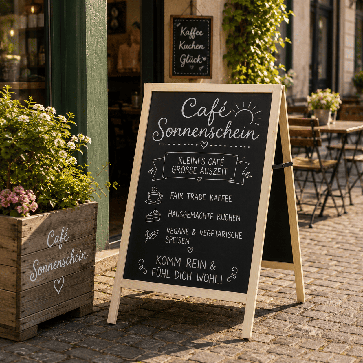 Holz Kundenstopper Outdoor, Magnetisch