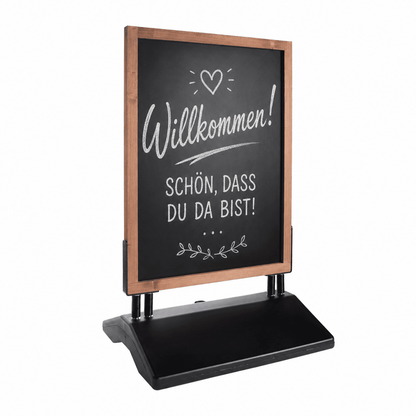 Holz Kundenstopper mit Wassertank, DIN A1, Magnetisch, Outdoor