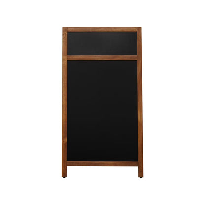 Holz Kundenstopper DIN A1 mit Topschild, Magnetisch, Dunkelbraun, Outdoor