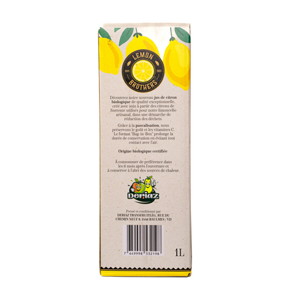 Jus de Citron Bio Pascalisé – 1L (Bag-in-Box)