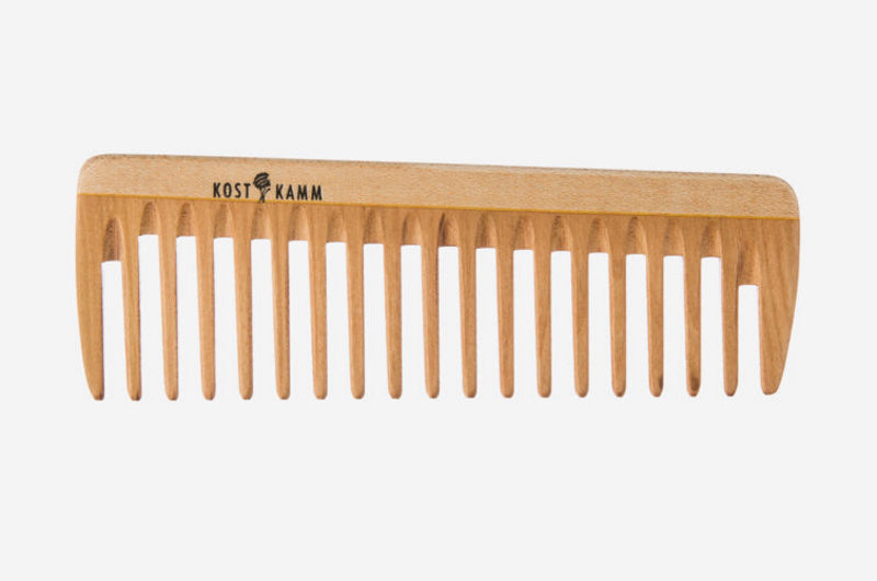 Kostkamm - Wooden Pocket Comb - Extra Wide Teeth, 14cm 🌿