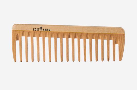 Kostkamm - Wooden Pocket Comb - Extra Wide Teeth, 14cm 🌿