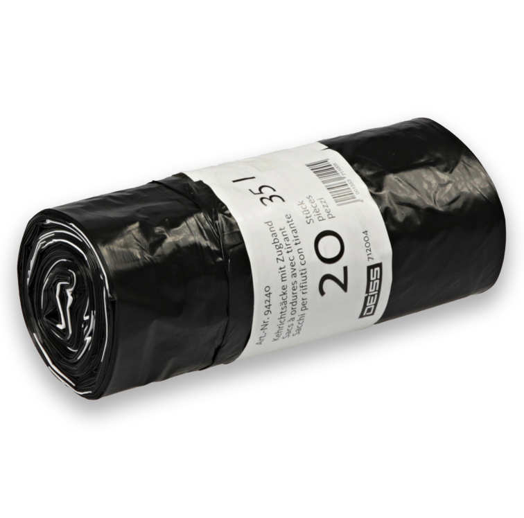 Kehrichtsäcke 35 Liter mit Zugband, Palette mit 50 Karton à 20 Rollen (1000 Rollen)