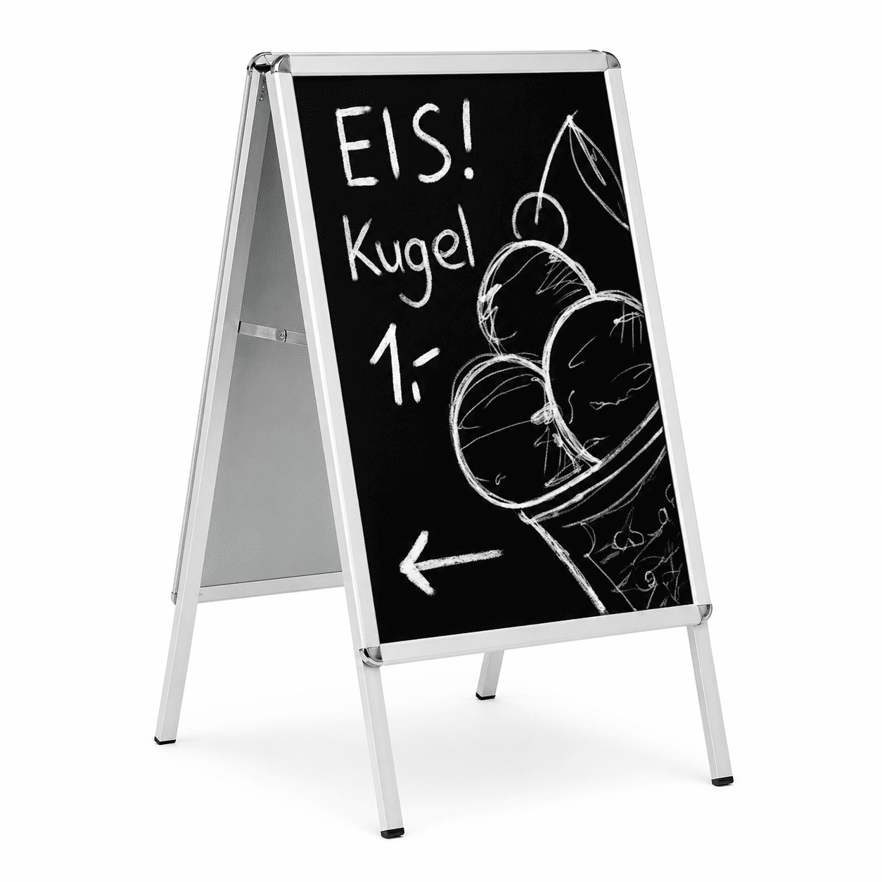 Kreidetafel Plakat für Kundenstopper SCHWARZ – beschriftbare Tafelfolie im 2er-Set, Wasserfest