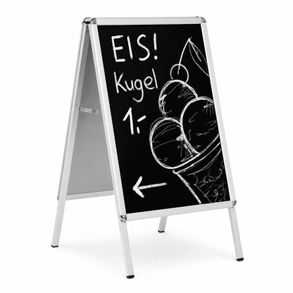 Kreidetafel Plakat für Kundenstopper SCHWARZ – beschriftbare Tafelfolie im 2er-Set, Wasserfest