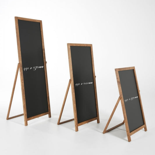 Holz Kundenstopper "FloorStand" mit Kreidetafel