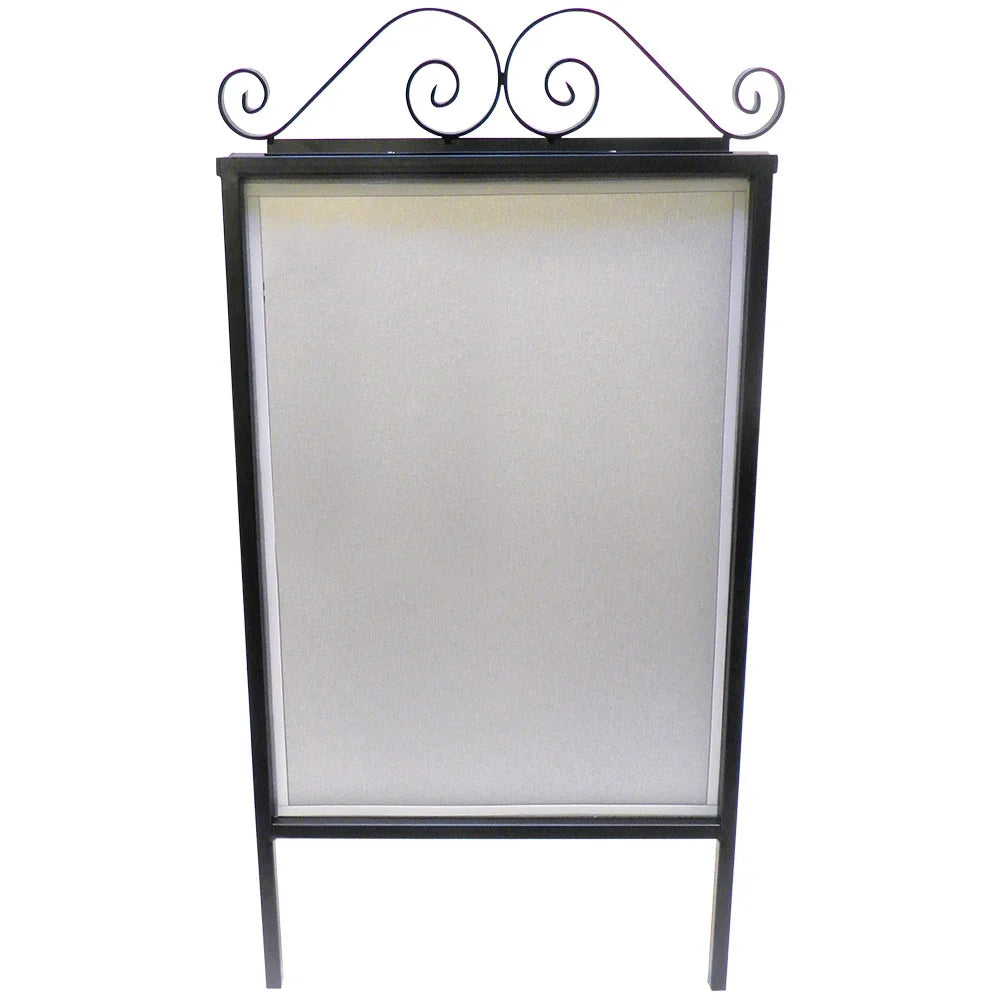 Kundenstopper Antik B2 mit Schmiedeeisen-Design – Schwarz
