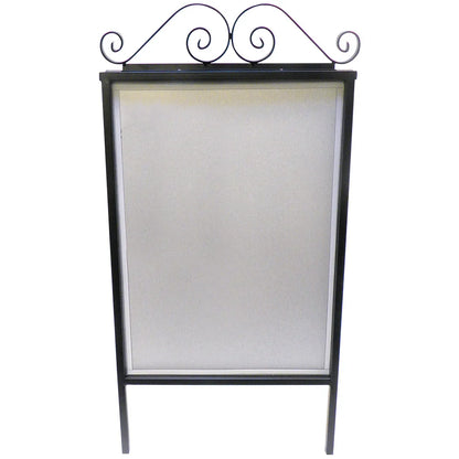 Kundenstopper Antik B2 mit Schmiedeeisen-Design – Schwarz