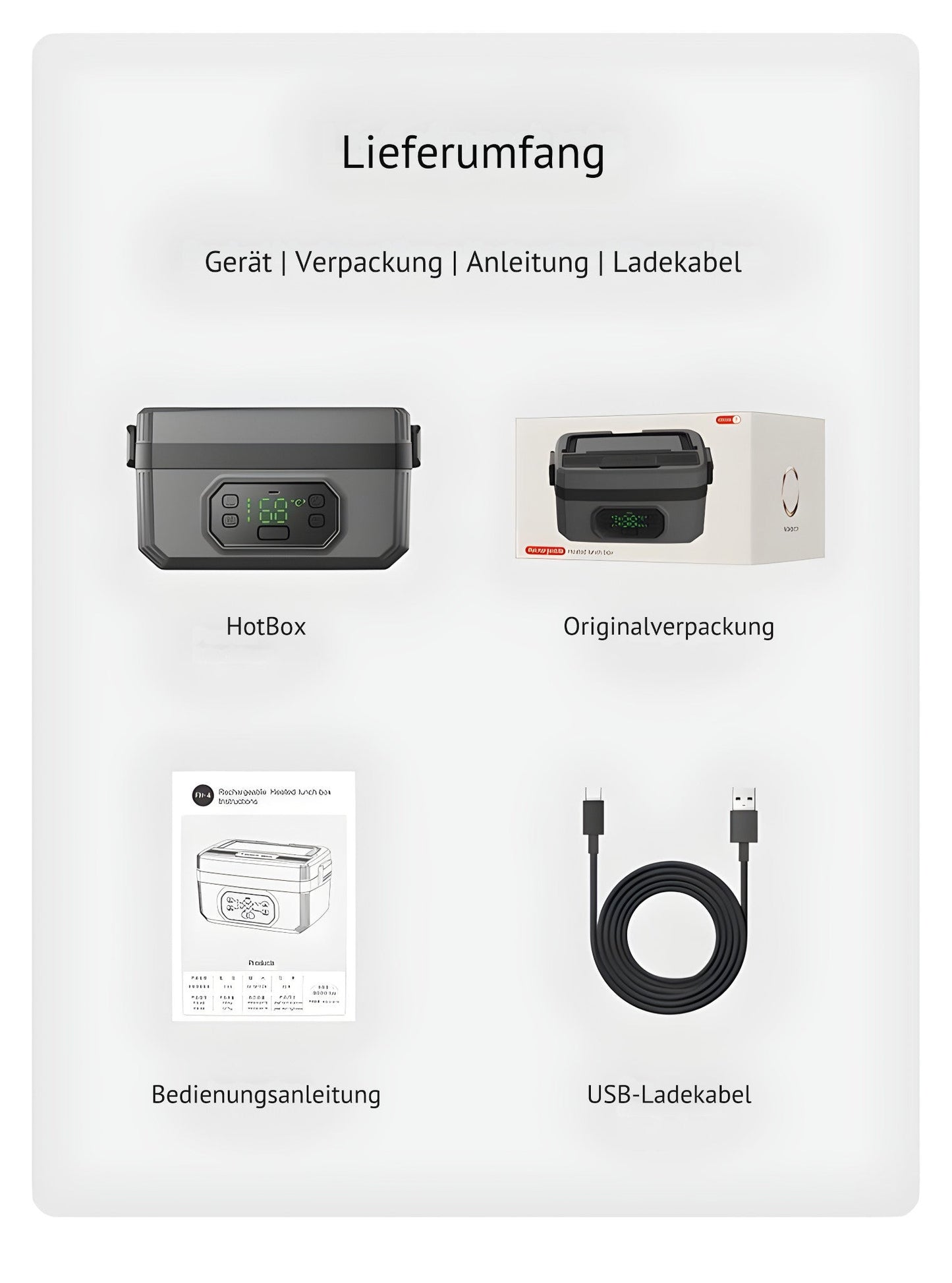 HotBox PRO XL – Elektrische Lunchbox mit Akku – Kabellos Essen wärmen