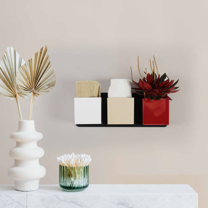 KalaMitica® Magnetische Würfelbehälter 6 cm – 3er-Set Rot, Elfenbein & Weiss