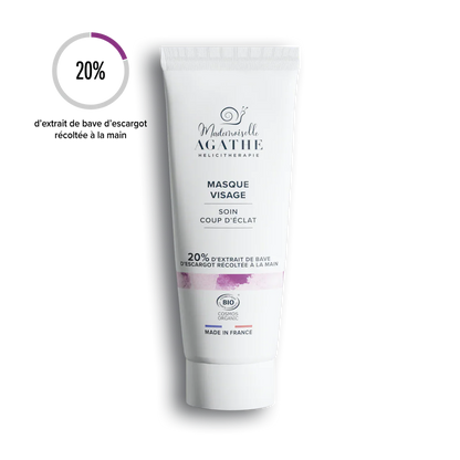 Masque éclat à la bave d'escargot bio - éclaircissant & unifiant - 75ml - Mademoiselle Agathe