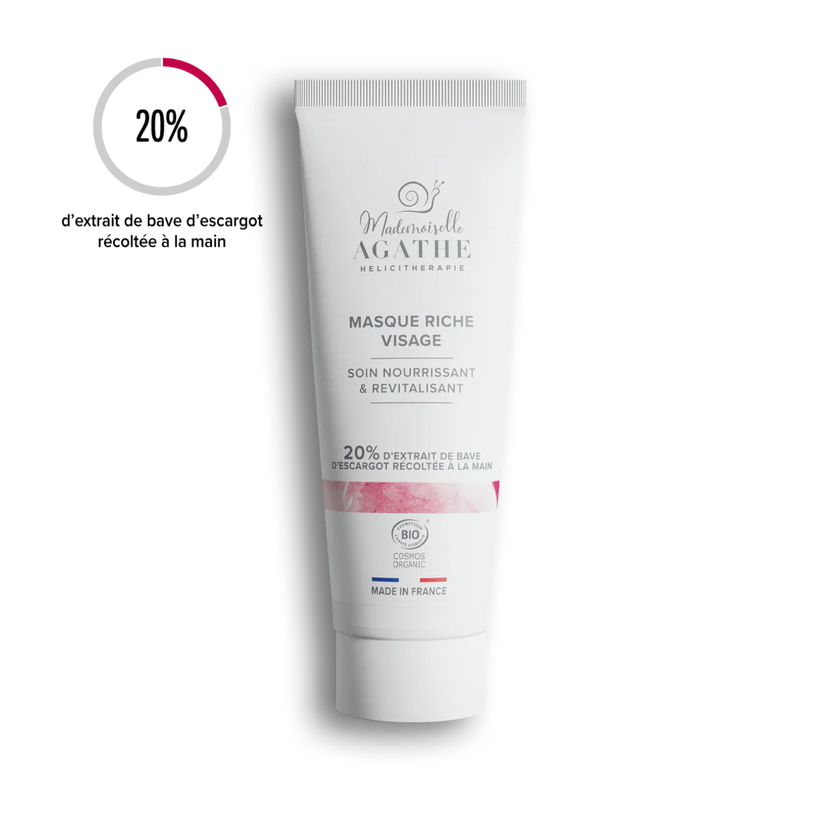 Masque riche à la bave d'escargot bio - nourrit & revitalise