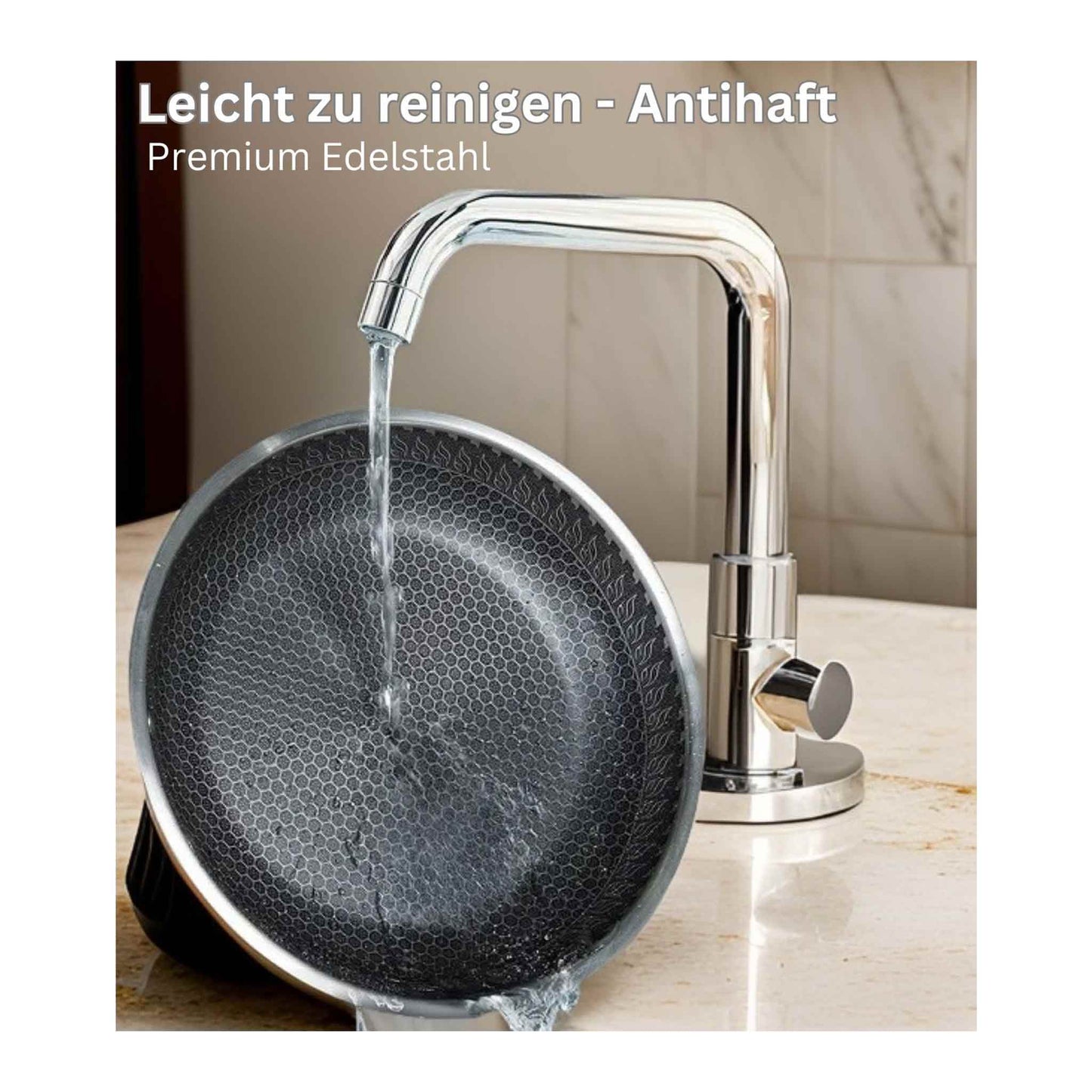 PNC28-Cheffinger Dutch Oven mit Deckel – 28 cm – Edelstahl – Wabenstruktur – Induktion