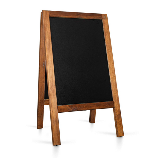 Massiver Holz Kundenstopper 118x65cm, Dunkelbraun, Outdoor