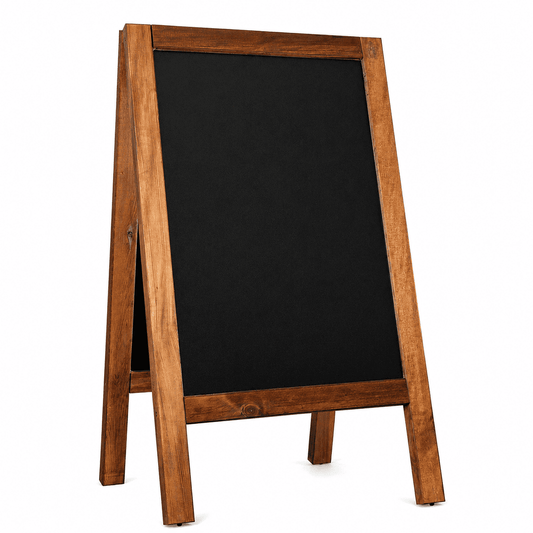 Massiver Holz Kundenstopper 118x65cm, Dunkelbraun, Outdoor