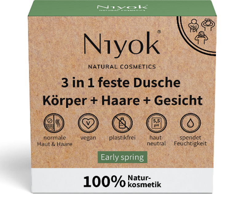 Niyok - 3 in 1 Solid Shower, Body, Hair, Face - Refreshing Care 🌿💧