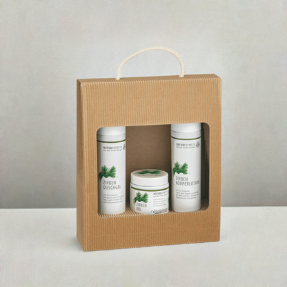 Brüder Unterweger Zirben Pflegeset – Naturkosmetik mit Bio-Zirbenöl zur ganzheitlichen Pflege & Entspannung für Körper & Sinne