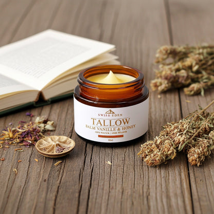 Schweizer Tallow Balm Vanille und Honig – aus Demeter Bio Talg von Swiss Eden