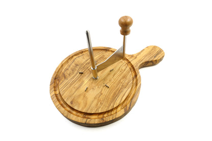 Deluxe olive wood Swiss cheese curler, cheese shaver for Tête de Moine