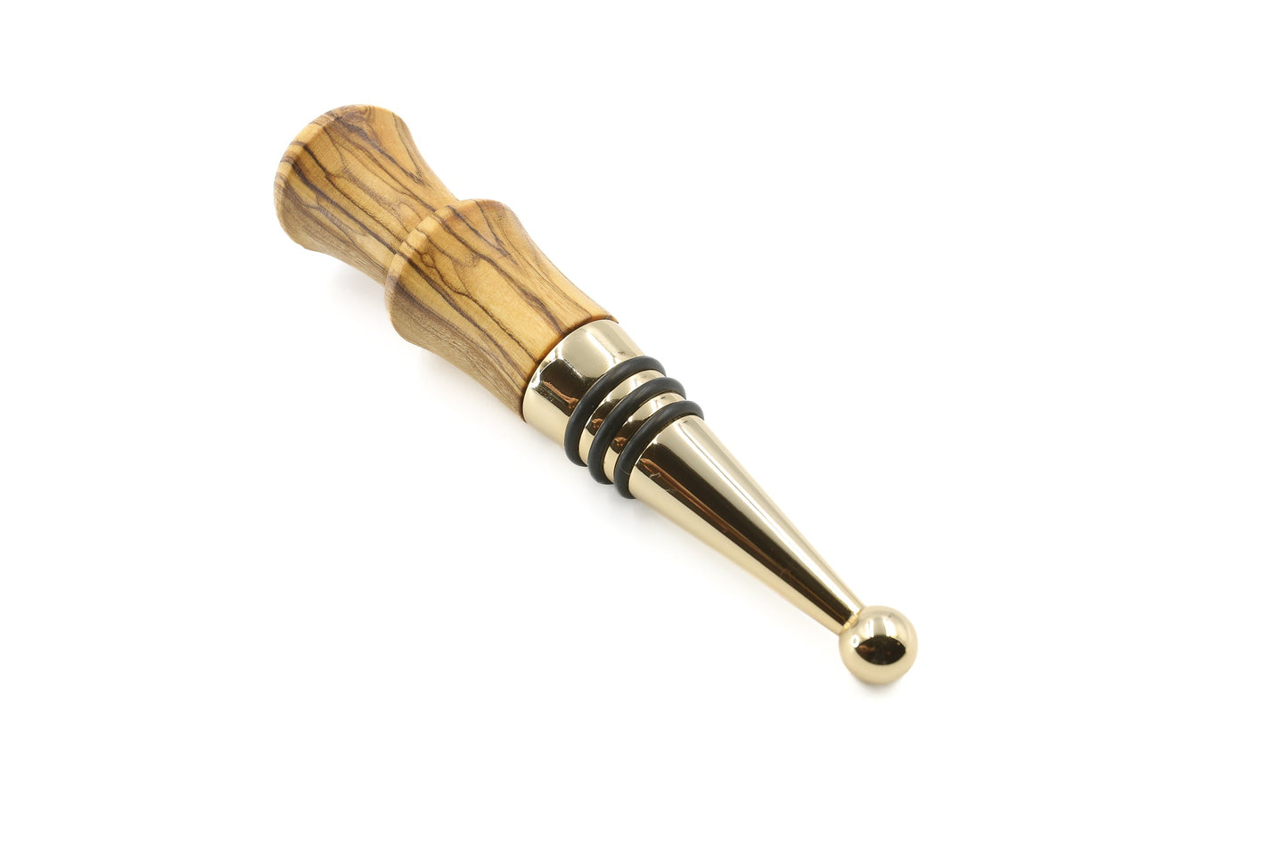 Unique olive wood bottle stopper