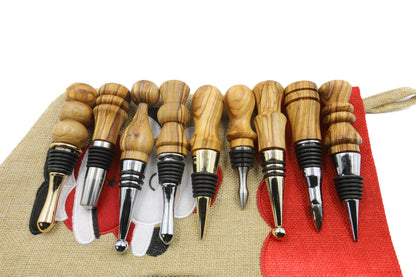 Unique olive wood bottle stopper