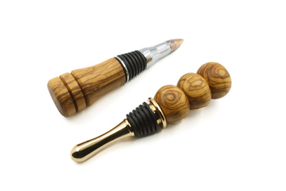 Unique olive wood bottle stopper