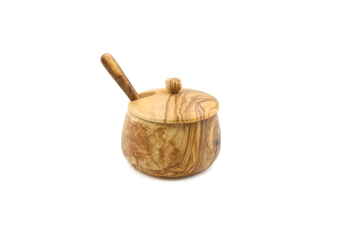 Olive wood salt/sugar cellar