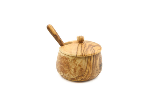 Olive wood salt/sugar cellar